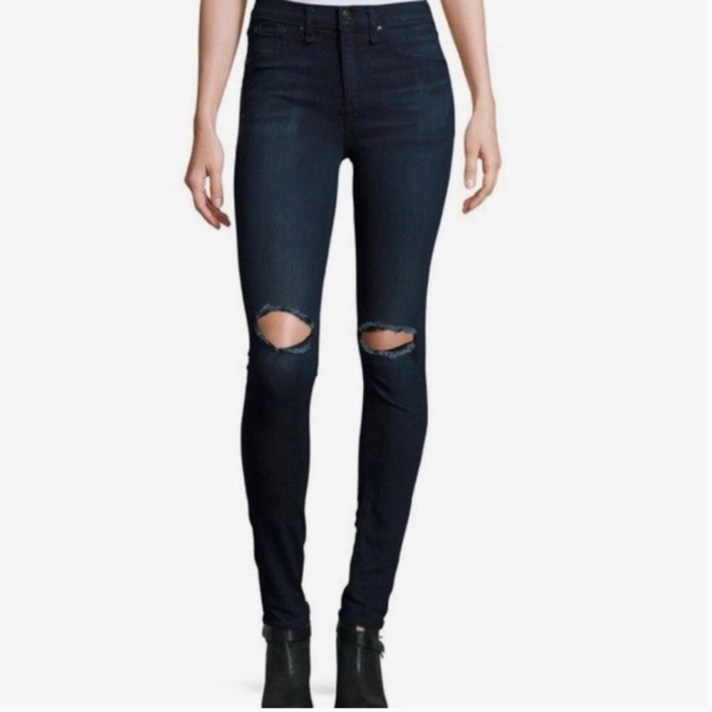Rag and Bone Skinny Jeans with Knee Tears